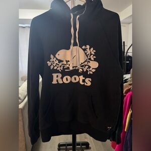 Roots Black Hoodie with White Logo